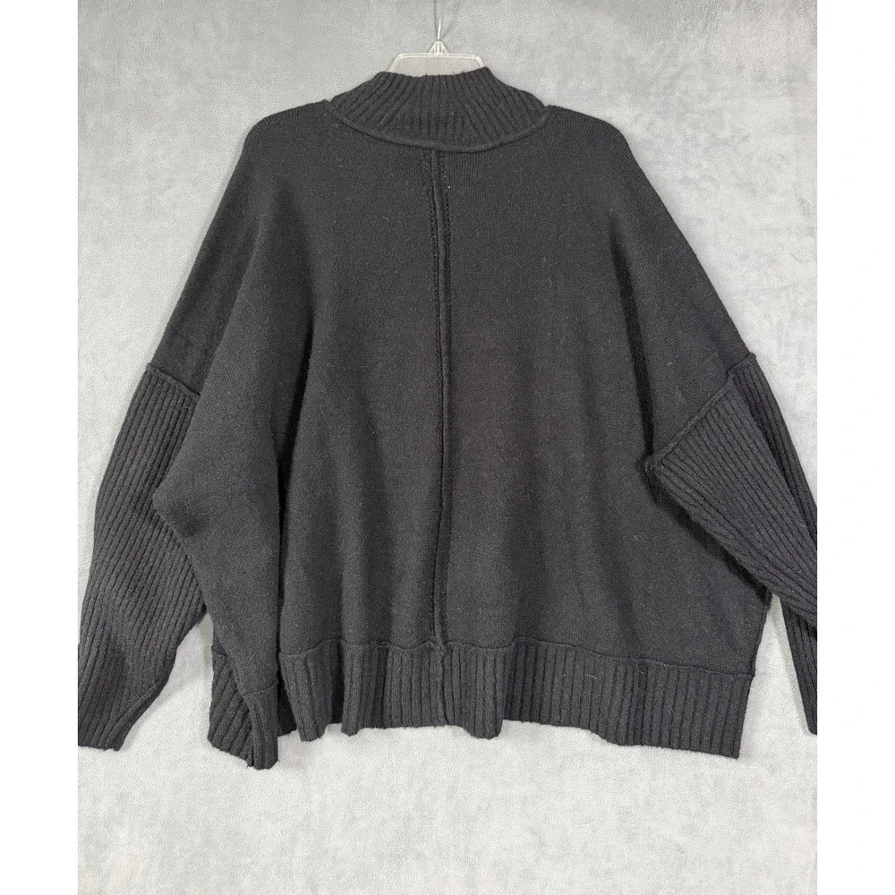 Anthropologie‎ Maeve Women's Turtleneck Sweater Black Wool Blend Size 2X
